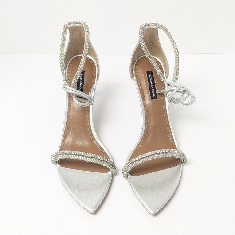 BCBGMaxAzria Silver Strappy Heels